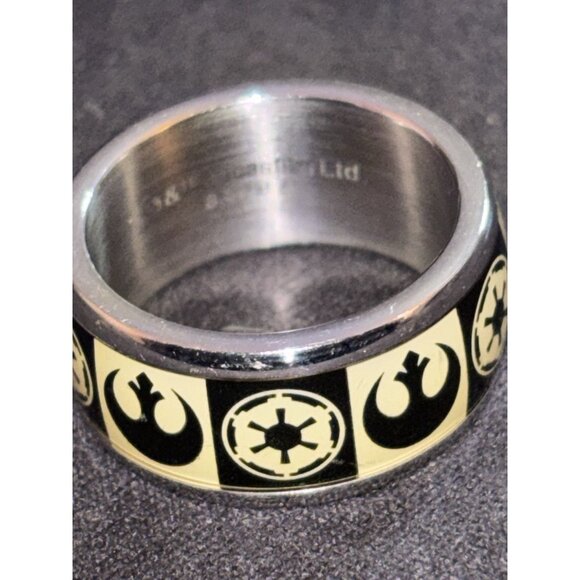 Star Wars Stainless Steel Empire Rebel Alliance Symbol Ring Sz 8 Kidcore - Picture 4 of 6